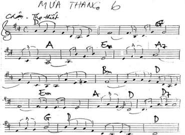 Mưa Tháng 6 sheet nhạc đệm