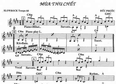 Mùa Thu Chết 2 sheet nhạc đệm