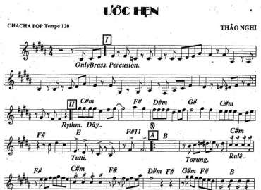 Ước Hẹn sheet nhạc đệm