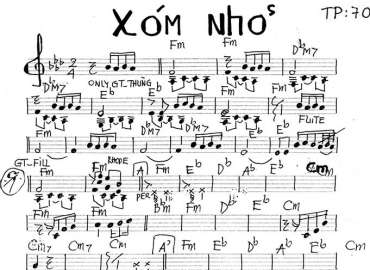 Xóm Nhỏ sheet nhạc đệm