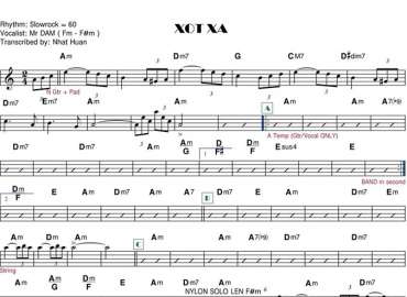 Xót Xa sheet nhạc đệm