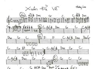 Xuân Đã Về sheet nhạc đệm