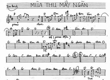 Mùa Thu Mây Ngàn sheet nhạc đệm