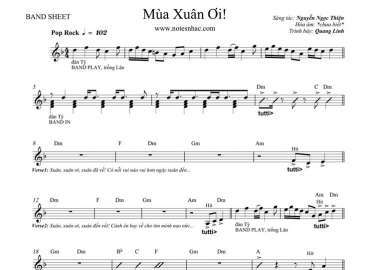 Mùa Xuân Ơi ! sheet nhạc đệm