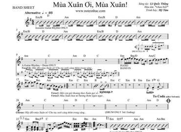 Mùa Xuân Ơi , Mùa Xuân ! sheet nhạc đệm