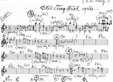 Thôi Cũng Đành Quên sheet nhạc đệm