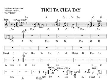 Thôi Ta Chia Tay sheet nhạc đệm