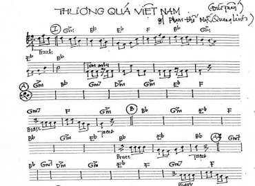 Thương Quá Việt Nam sheet nhạc đệm