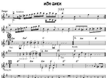 Hờn Ghen sheet nhạc đệm