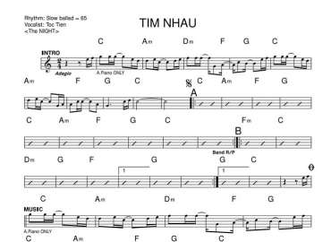 Tìm Nhau sheet nhạc đệm