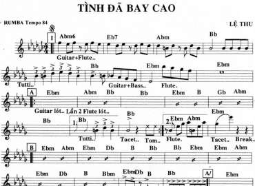 Tình Đã Bay Cao sheet nhạc đệm