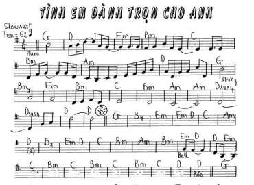 Tình Em Dành Trọn Cho Anh sheet nhạc đệm