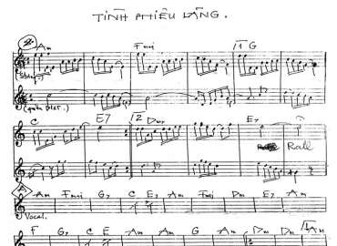 Tình Phiêu Lãng sheet nhạc đệm