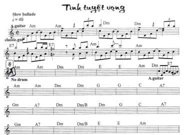 Tình Tuyệt Vọng sheet nhạc đệm