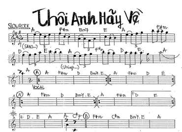 Thôi Anh Hãy Về sheet nhạc đệm