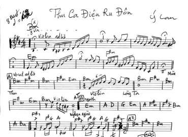 Thu Ca Điệu Ru Đôn sheet nhạc đệm