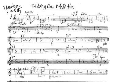 Thương Ca Mùa Hạ sheet nhạc đệm