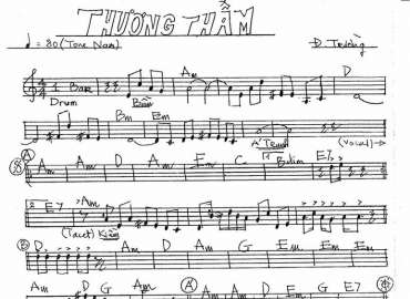 Thương Thầm sheet nhạc đệm