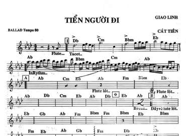 Tiễn Người Đi sheet nhạc đệm