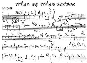 Tiếng Dạ Tiếng Thương sheet nhạc đệm