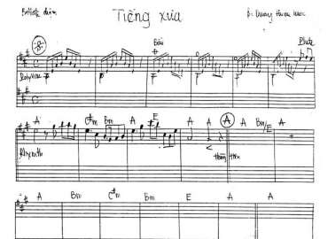 Tiếng Xưa sheet nhạc đệm