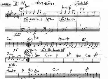 Tìm Đâu sheet nhạc đệm