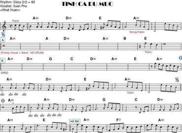Tình Ca Du Mục Sheet Nhạc đệm