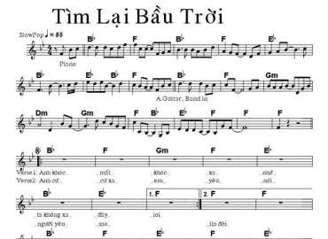 Tìm Lại Bầu Trời Sheet Nhạc đệm