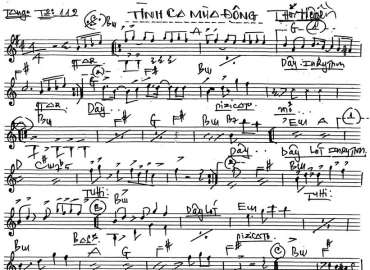 Tình Ca Mùa Đông Sheet Nhạc đệm