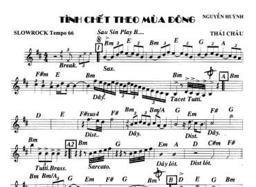 Tình Chết Theo Mùa Đông Sheet Nhạc đệm