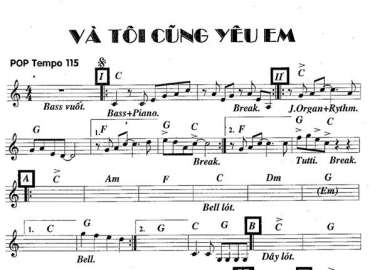Và Tôi Cũng Yêu Em sheet nhạc đệm