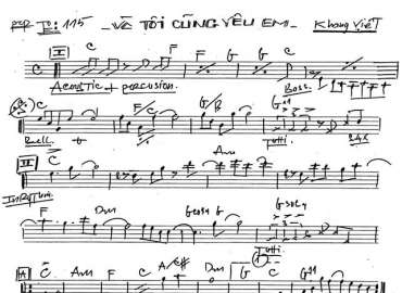Và Tôi Cũng Yêu Em 2 sheet nhạc đệm