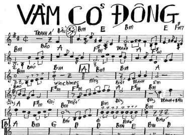 Vàm Cỏ Đông sheet nhạc đệm