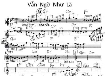 Vẫn Ngỡ Như Là sheet nhạc đệm