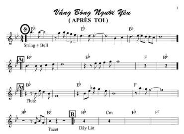 Vắng Bóng Người Yêu sheet nhạc đệm