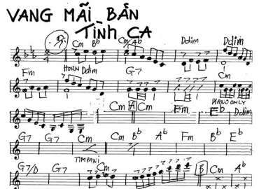 Vắng Mãi Bản Tình Ca sheet nhạc đệm