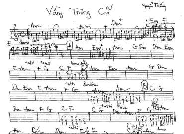 Vầng Trăng Cũ sheet nhạc đệm