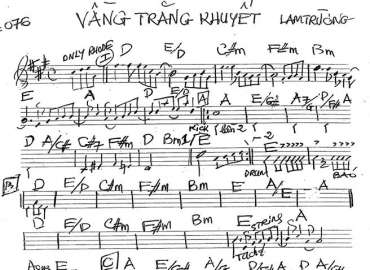 Vầng Trăng Khuyết sheet nhạc đệm