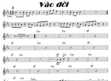 Vào Đời sheet nhạc đệm