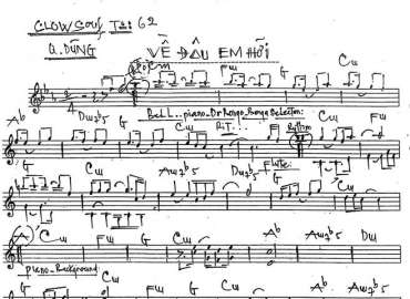 Về Đâu Em Hỡi sheet nhạc đệm