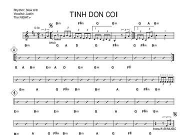 Tình Đơn Côi Sheet Nhạc đệm