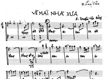 Về Mái Nhà Xưa sheet nhạc đệm