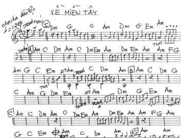 Về Miền Tây sheet nhạc đệm