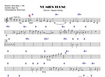 Về Miền Trung sheet nhạc đệm