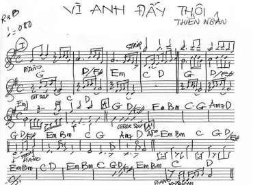 Vì Anh Đấy Thôi sheet nhạc đệm
