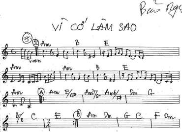 Vì Cớ Làm Sao sheet nhạc đệm