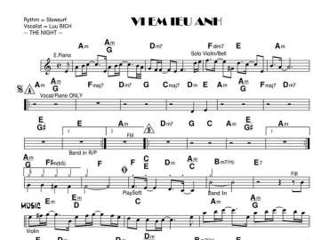 Vì Em Yêu Anh sheet nhạc đệm