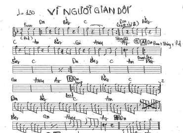 Vì Người Gian Dối sheet nhạc đệm