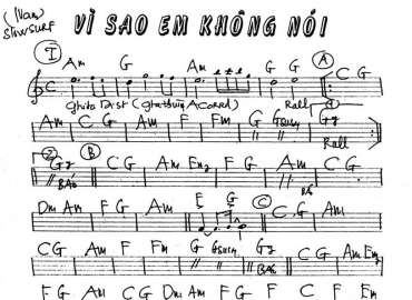 Vì Sao Em Không Nói sheet nhạc đệm