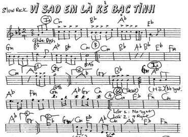 Vì Sao Em Là Kẻ Bạc Tình sheet nhạc đệm